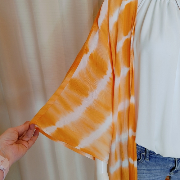 MISSGUIDED TIE DYE KIMONO, TANGERINE/MULTI 10 - Picture 5 of 11
